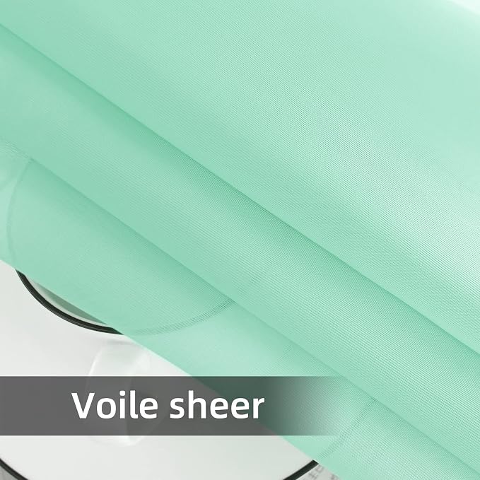 youleyar Solid Sheer Rod Pocket Curtain Voile Draperies 2 Panels White Beige - Image 6