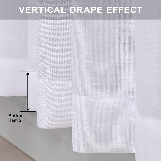 Solid White Curtains 96 Inches Long - Image 5