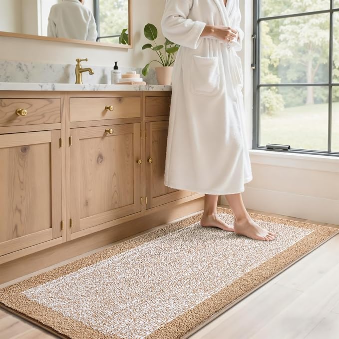 70x24 Long Bathroom Rugs Washable Non Slip, Soft Absorbent Quick Dry Mats - Image 3