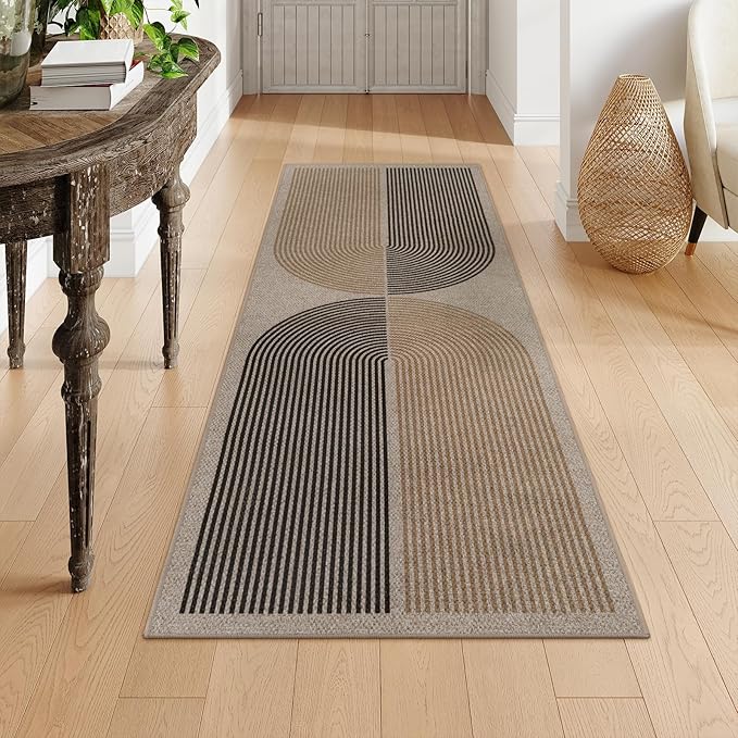 Lahome Enfys Modern Rainbow Easy Jute Rug, 2x6 Kitchen Runner Washable Rug - Image 6