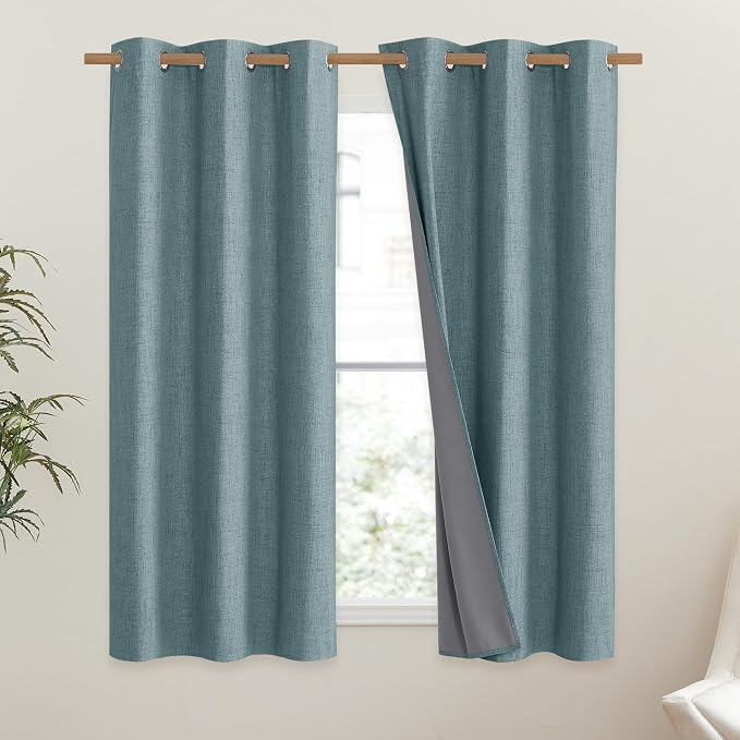 NICETOWN 100% Absolutely Blackout Linen Curtains - Image 2