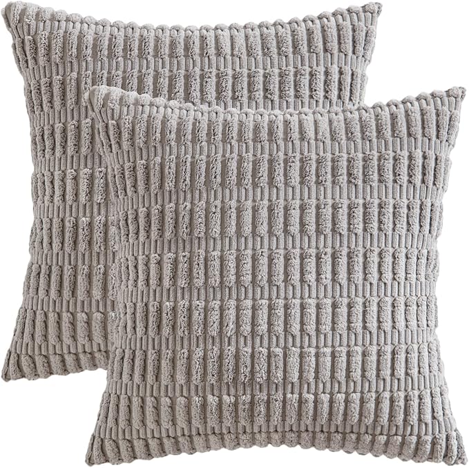 MIULEE Pack of 2 Corduroy Decorative Throw Pillow Covers 18x18 Inch Soft Boho - Image 6