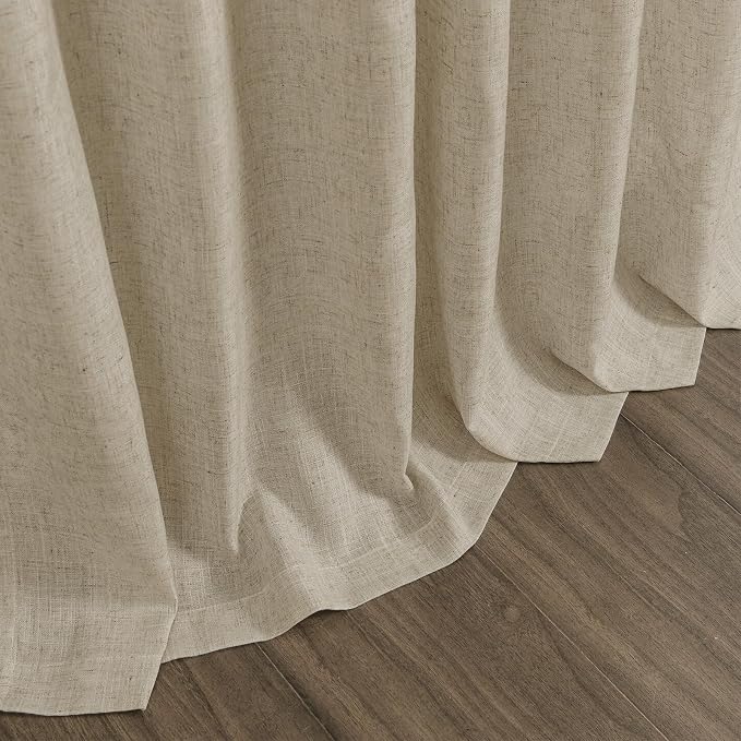 Eggshell Beige Linen Curtains 80 Inch Length - Image 9