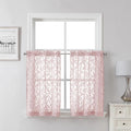 Lecloud Leia Jacquard Textured Blush Sheer Kitchen Curtains 36 Inch Length 2 by Lecloud