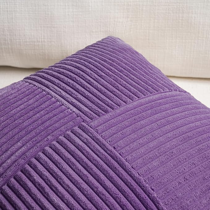 Fancy Homi 2 Packs Purple Lumbar Decorative Throw Pillow Covers 14x22 Inch - Image 3