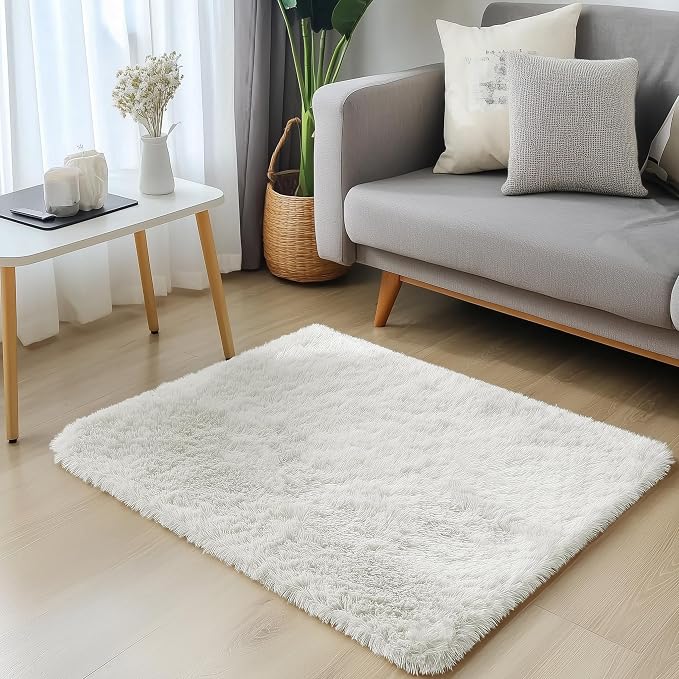 OLANLY 2x2 Machine Washable Small Rug, Soft Fluffy Shaggy Throw Rug - Image 3