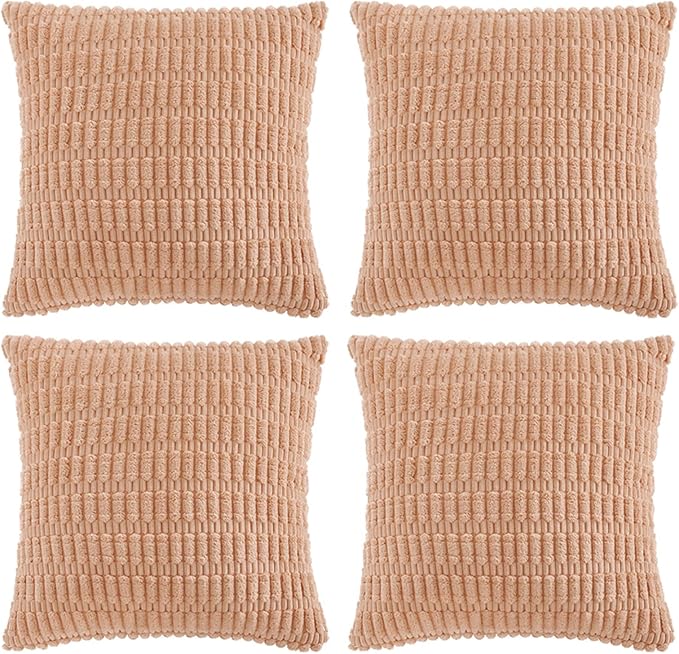 Fancy Homi 4 Packs Peach Decorative Throw Pillow Covers 26x26 Inch by Fancy+Homi