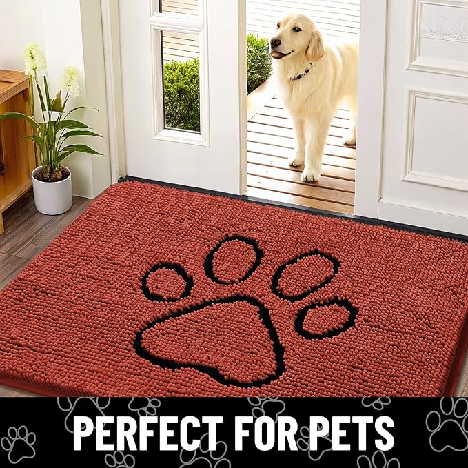 Smiry Dog Door Mat for Muddy Paws, Absorbent Dirt Trapper Non Slip Quick Dry - Image 7