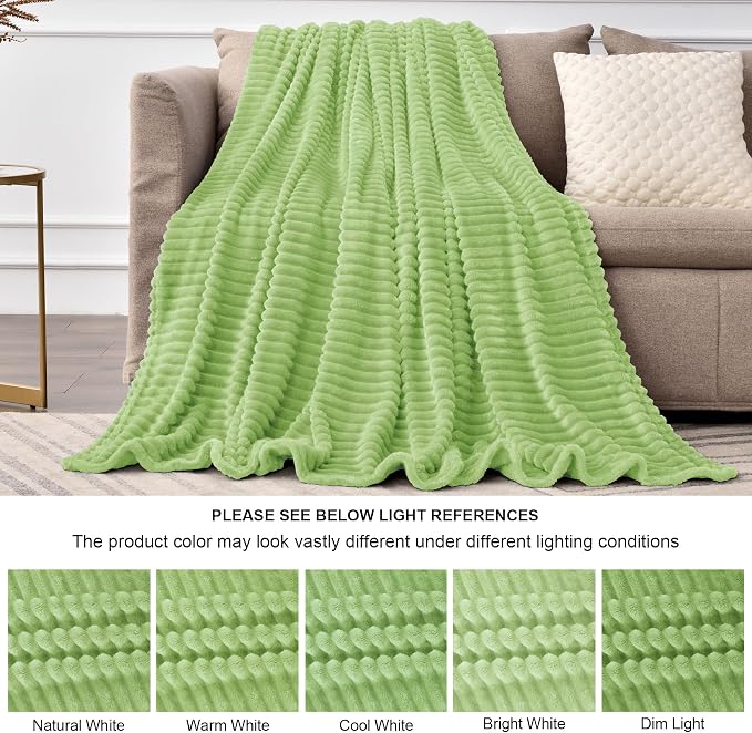 BEDELITE Fleece Blanket Queen Size – 3D Ribbed Jacquard Soft and Warm - Image 6
