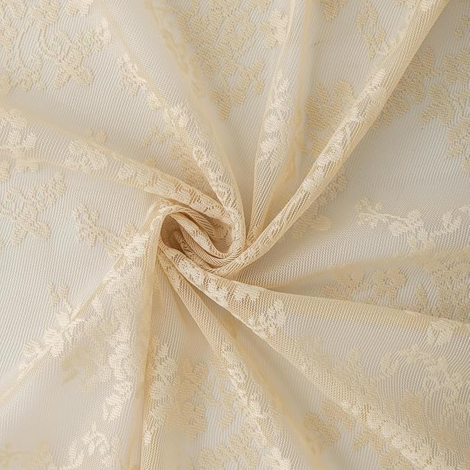 YJ YANJUN Vintage Lace Curtains 36 inch Length - Image 4