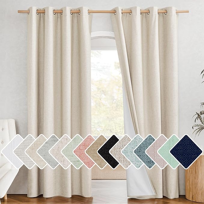 NICETOWN 100% Absolutely Blackout Linen Curtains by NICETOWN
