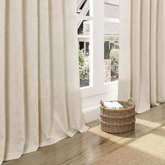 Beige Linen Curtain 96 inches Long - Image 6