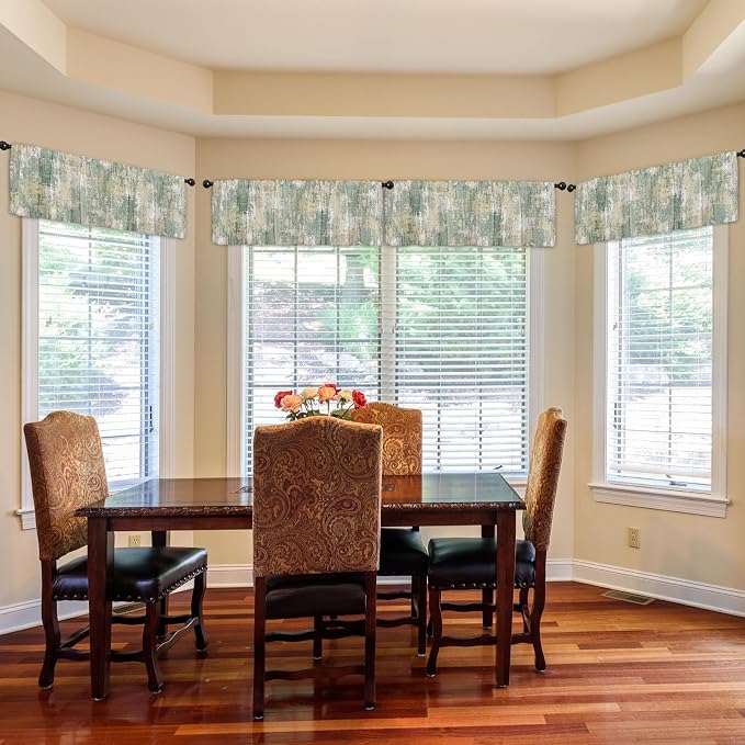 Emvency 4 Pack Valances Window Treatments, Abstract Sage Rustic Vintage Drapes - Image 7