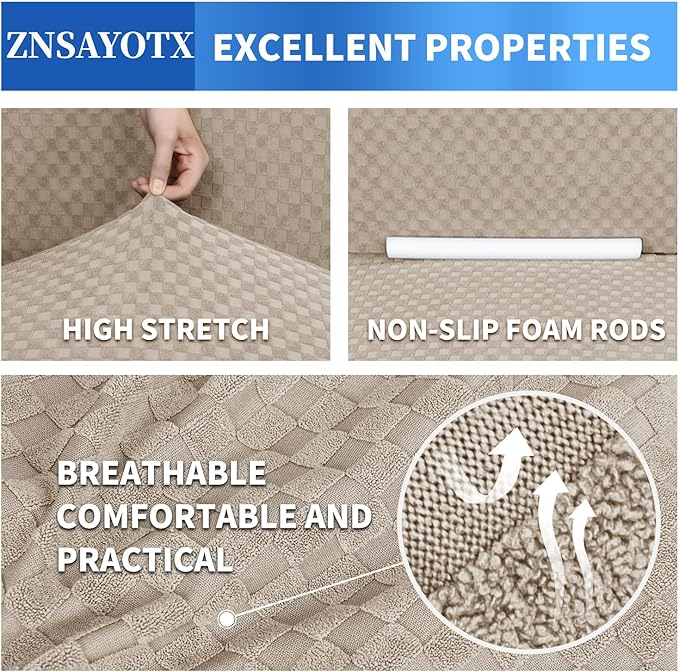 ZNSAYOTX 1 Piece Jacquard Chair Slipcovers - Image 4