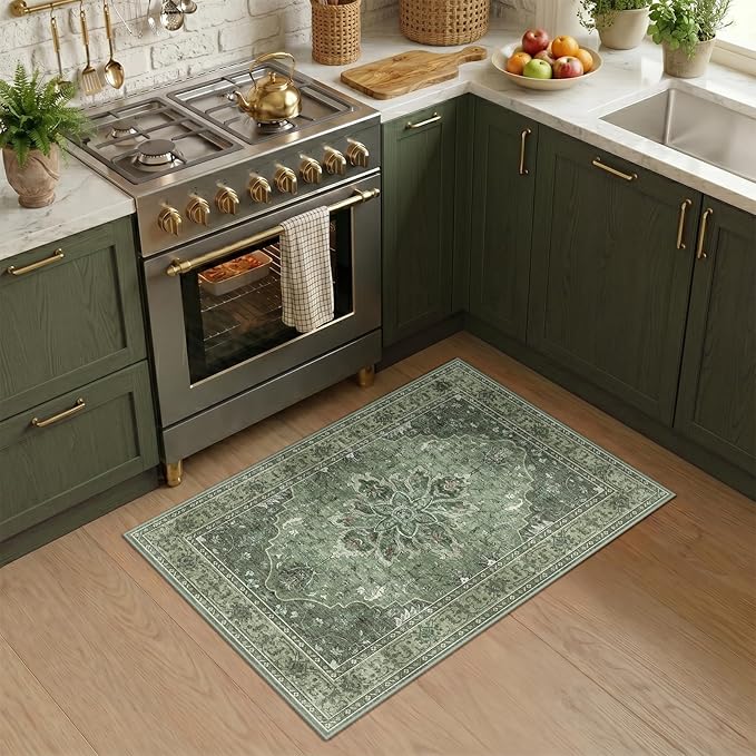RELEANY Washable Area Rug, Small 2'x4', Water Repellent, Pet Friendly, Vintage - Image 2