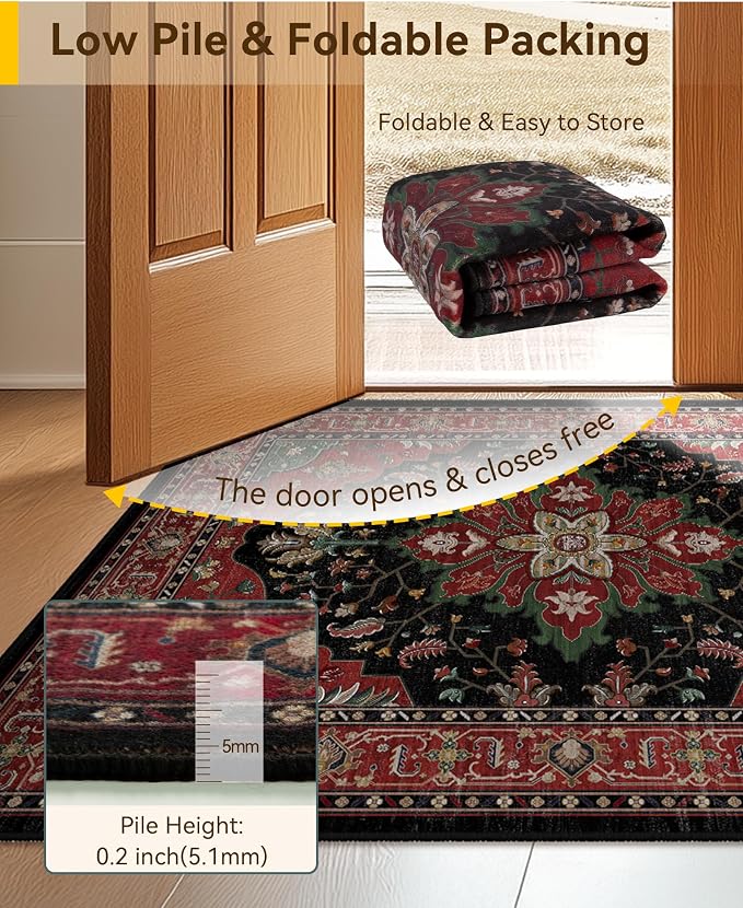 RELEANY Washable Area Rug, Square 7'x7', Water Repellent, Pet Friendly - Image 3