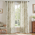 jinchan Linen Floral Curtains 96 Inch Length by JINCHAN