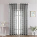 Chyhomenyc Charcoal Grey Sheer Curtains 90 Inch Length 2 Panels Set, Light by Chyhomenyc