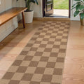 Lahome Colette Checkered Easy Jute Kitchen Runner, 2x8 Washable Indoor Outdoor by Lahome