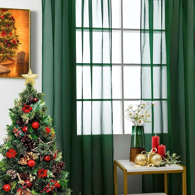 SpaceDresser Basic Rod Pocket Sheer Voile Window Curtain Panels White 1 Pair 2 - Image 5