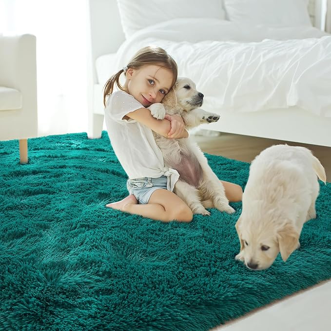 Amearea Blue and Green Shag Area Rug 5' x 7' - Image 7