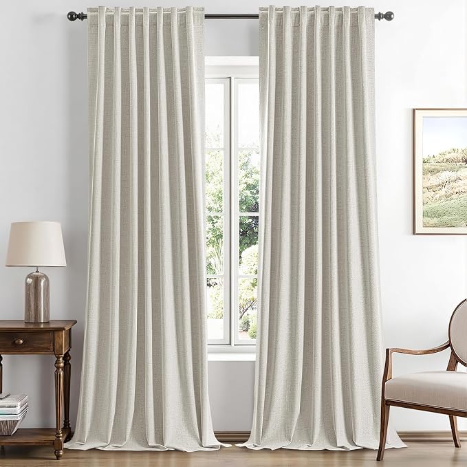 MIULEE 100% Blackout Linen Curtains by MIULEE