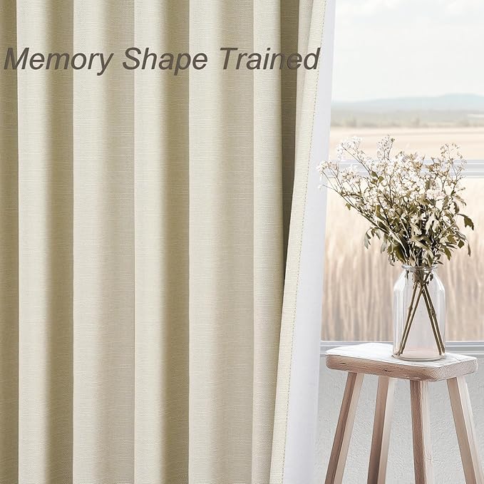 Topfinel 100 Inch Long Ivory White Black Out Custom Drapery Panels, Ceiling - Image 4