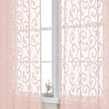 OWENIE Furman Blush Sheer Curtains 63 inch Length by OWENIE
