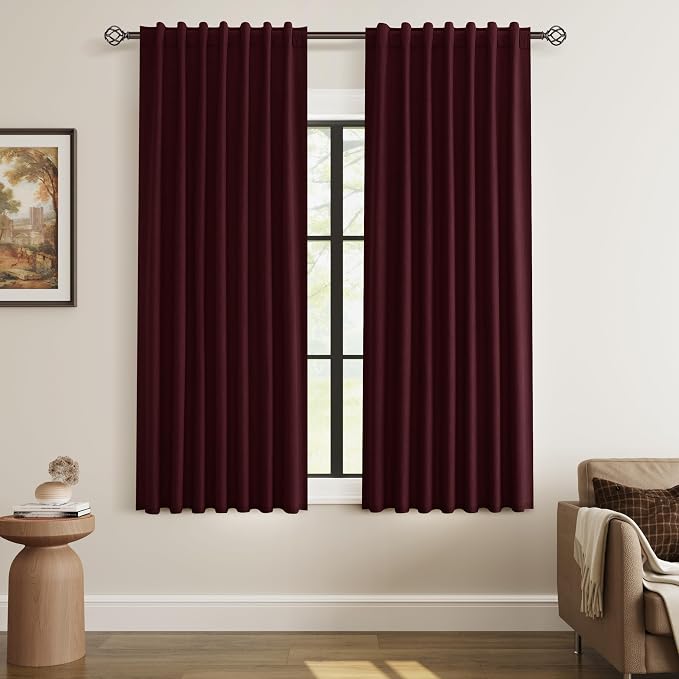 Guken 100% Blackout Curtains 63 Inch Length 2 Panels Set by Guken