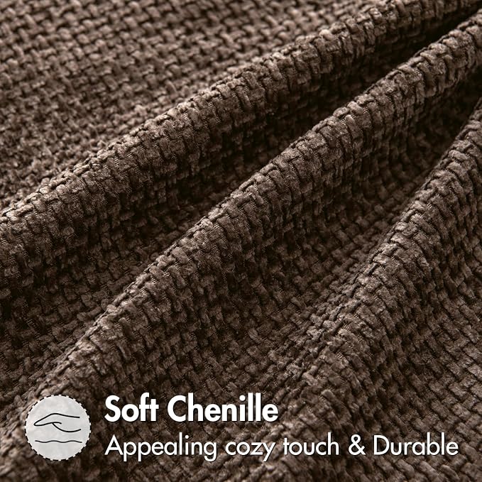 MIULEE Pack of 2 Couch Throw Pillow Covers 24x24 Inch Neutral Dark Brown Boho - Image 5