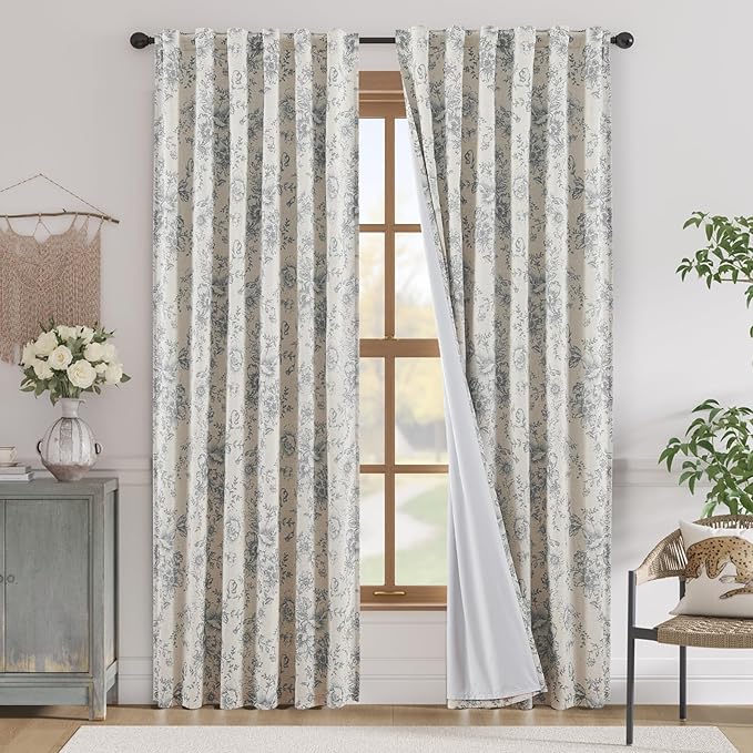 jinchan Blackout Floral Curtains by JINCHAN