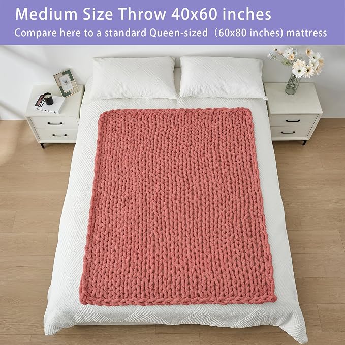 Bigacogo Chunky Knit Throw Blanket - Image 5