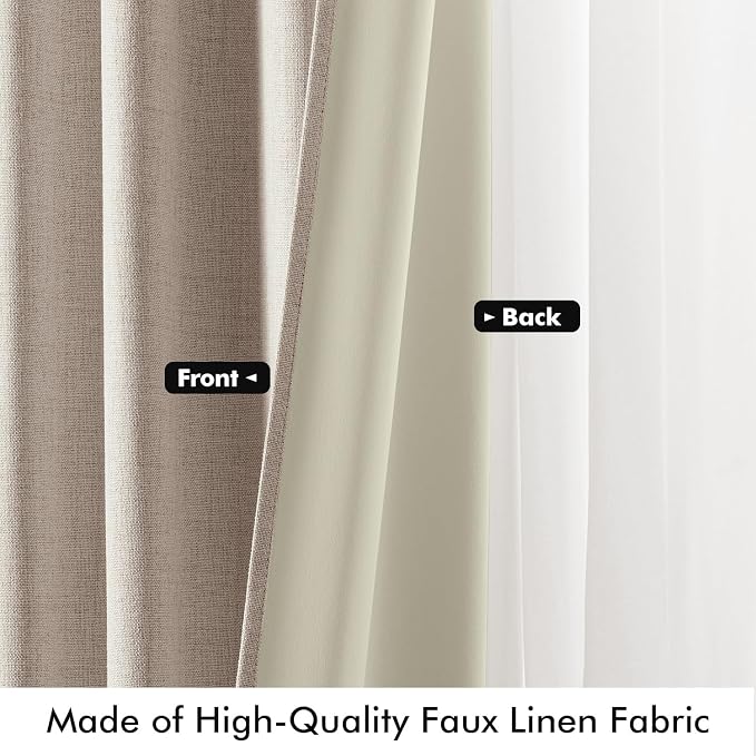 MIULEE 100% Blackout Linen Curtains - Image 6