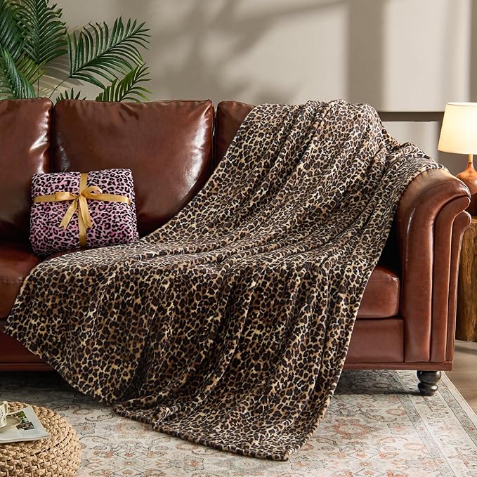 BEDELITE Fleece Blanke for Couch & Bed Leopard Print Throw Blanket – Soft - Image 2
