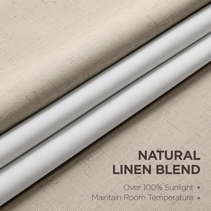 Joydeco Pinch Pleated Linen Curtains - Image 2