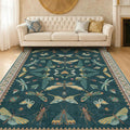 Hazo Haus Insect Blue Green Living Room Rug 5x8 by HazoHaus