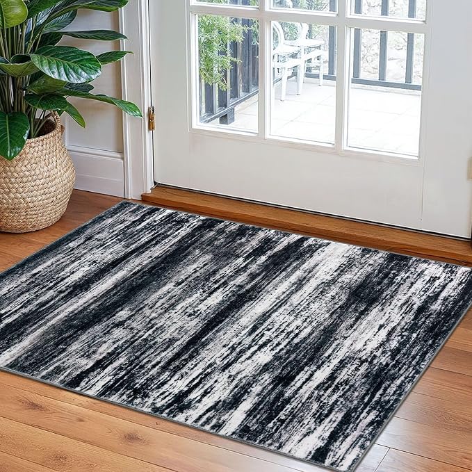 KOZYFLY Modern Abstract Small Area Rugs, 2x3 Washable Kitchen Rug Non-Slip Soft by KOZYFLY