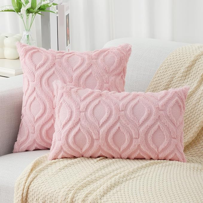 decorUhome Summer Throw Pillow Covers 20x20 Inch Set of 2, Soft Plush Faux Wool - Image 7
