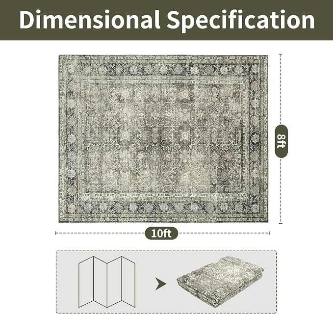 Washable Rugs 8x10 Area Rugs for Living Room - Image 2