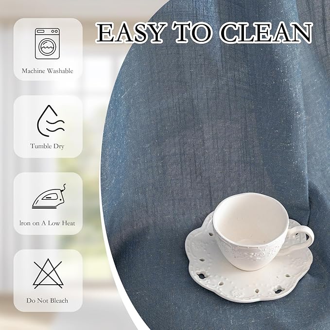 MYSKY HOME Curtains for Living Room 84 Inches Long Semi Sheer Light Filtering - Image 6