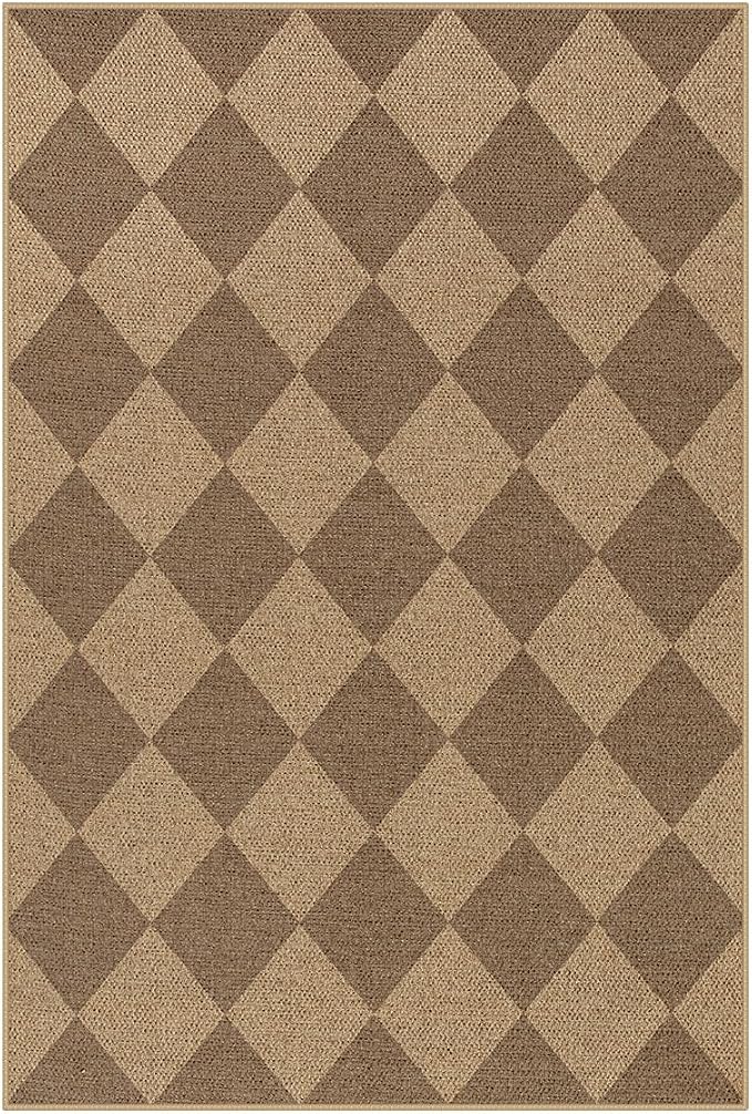Lahome Colette Checkered Easy Jute Rug, 2x3 Entryway Rug Indoor Outdoor Front - Image 8