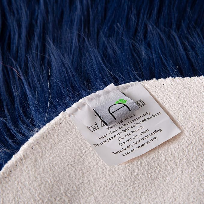 Ashler Faux Fur Rug, Dark Blue Area Rugs, Fluffy Sheepskin Fur Rug, Fuzzy Ultra - Image 7