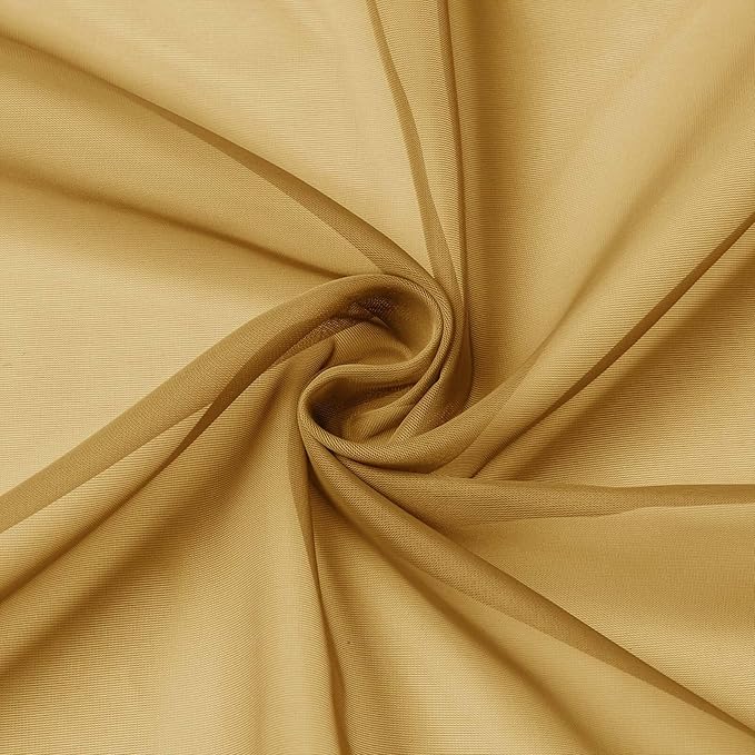 Extra Long Sheer Gold Curtains for Bedroom Living Room 108 Inches Long 2 Panels - Image 9
