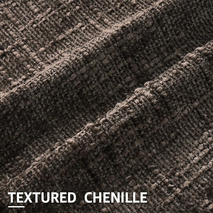 decorUhome Dark Brown Chenille Euro Sham Throw Pillow Covers 22x22 Set of 2 - Image 2