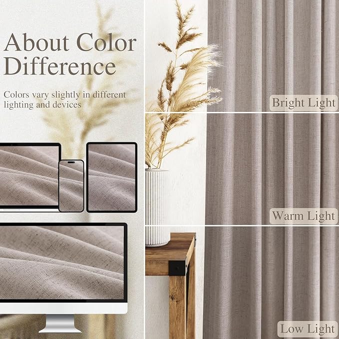 Nanspring Brownish Grey Linen Curtains - Image 3