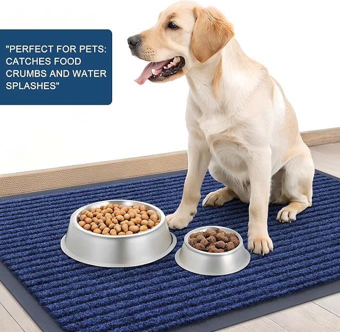 OLANLY 2-Pack Front Door Mats 35x23, Waterproof Heavy-Duty Doormats | Blue - Image 6
