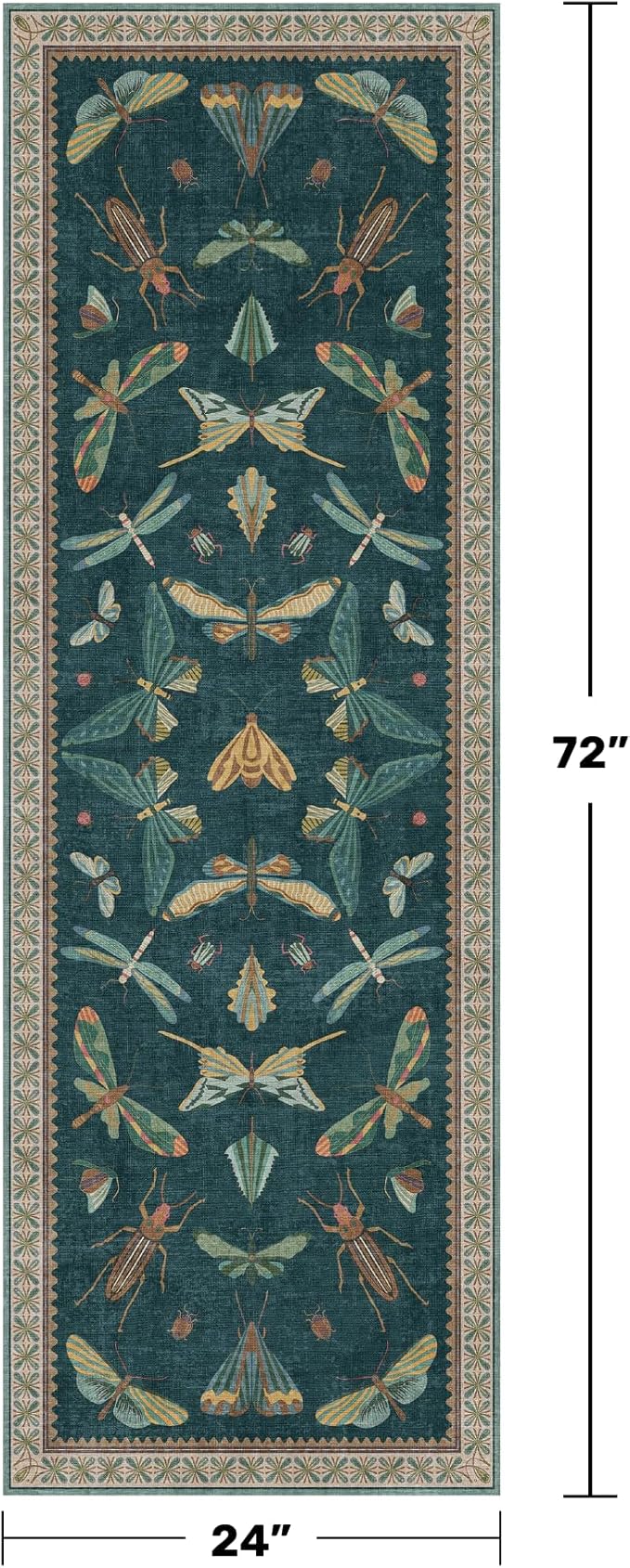 Hazo Haus Brown and Green Kitchen Sink Runner Rug 2x6 - Image 2