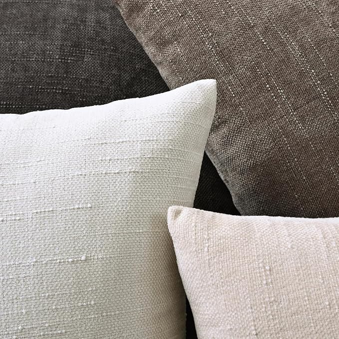 Set of 4 Soft Textured Throw Pillow Covers 18x18 Inch Cozy Decorative Farmhouse - Image 6