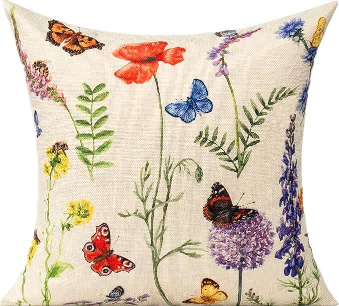 All Smiles Outdoor Patio Throw Pillow Covers 20x20 Set of 4 Spring Summer - Image 3
