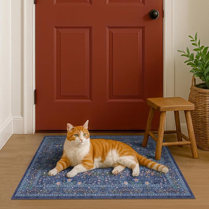Navy Blue Washable 2x3 Entry Rug - Image 7